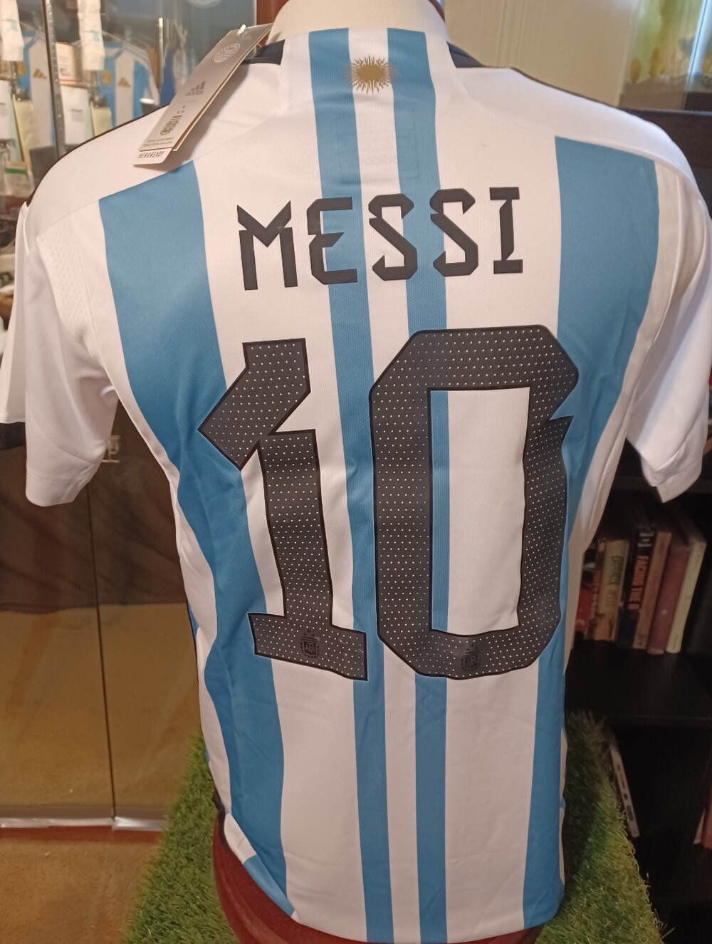 Soccer jersey fan version plain or with name or plain blue and white